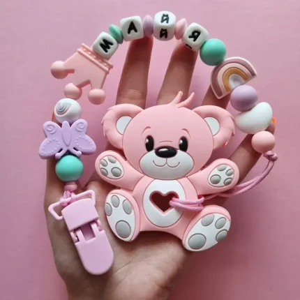 Іменний гризунець - Ведмедик Ведмедик плюшевий - Рожевий кварц