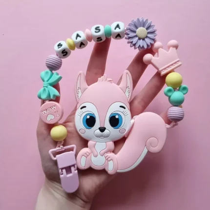 Іменний гризунець - Білочка Білочка з хвостиком - Рожевий кварц