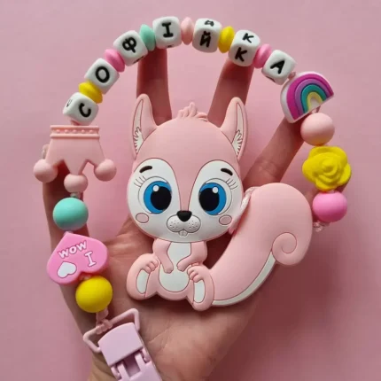 Іменний гризунець - Білочка Білочка з хвостиком - Рожевий кварц